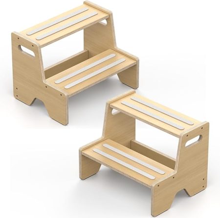 Wooden Two Step Stool for Kids